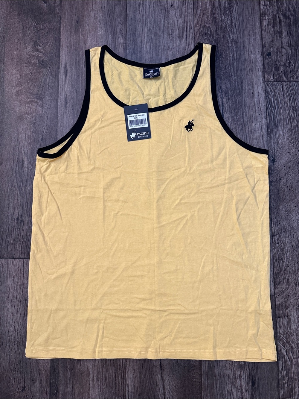 Pacific Polo Club 100% Cotton Activewear Sporty Tank Top Youth Boys Sz XL Yellow